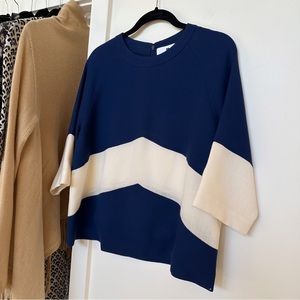 Lisa Perry Color Block Contemporary Wool Silk Blouse 2